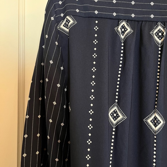 Ann Taylor Loft Belted Navy Geometric and Floral Dress NWT - Picture 13 of 16